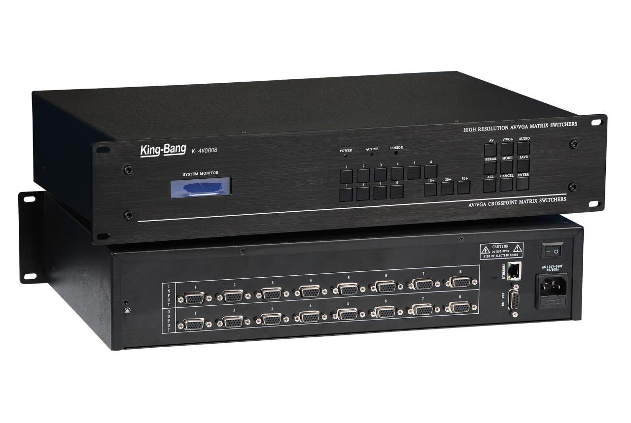 VGA八進四出模擬矩陣切換器（帶音頻）K-4VS0804